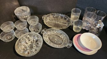 Large Lot Mixture Glass & Crystal, Serving & Tableware, Some Vintage