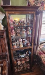 Vintage Curio Cabinet, Glass Doors, Side Entrance Opening 26' X 14' X 70'