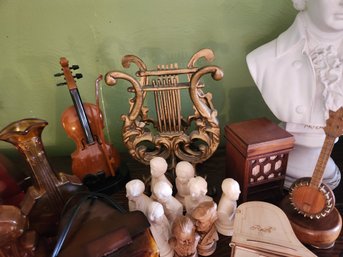 Updated Info: Large Lot Musical Instruments, Composers, Bust, Metronome, Music Decor, Some Vintage