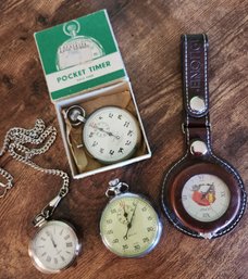 2 Pocket Watches, 2 Stopwatches, Lionel, Some Vintage