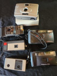 6 Film Cameras - 2 Are 110 - Kodak, Vivitar, Canon