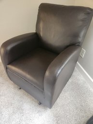 Leatherette Faux Leather Rocking Chair, Dark Brown, Nearly New Condition 28' X 29' X 37', Accent