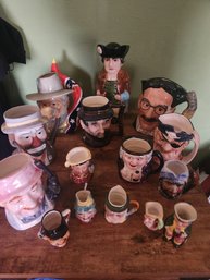15 Pcs Profile Mug Collection, Royal Doulton, Jugs, One Stein, Robert E. Lee, Groucho, Prestige, Ceramic