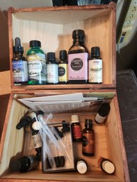 Wooden Box With Essential Oils, Aromatherapy, Health