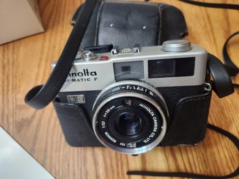 Minolta Hi-Matic F SLR Camera, With Flash, Original Box