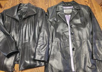 2 Women's Leather Coats, Jackets, Outerwear Medium, Wilson's, Avanti