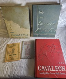 1950's Coral Gables High School Yearbooks, Student Handbooks, 1956, 1957, 1958, 1954, Ephemera, Vintage