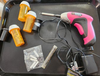 Pink Black & Decker Mini Drill - Tested - Bits, Charging Cord