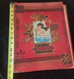 Victorian Era Personal Scrapbook, Made In Germany, Filled, Ephemera