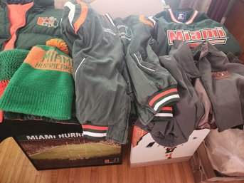 University Miami Starter Jackets, Coats, Hats, Swag, Puzzle, Hurricanes - Men's L & XL