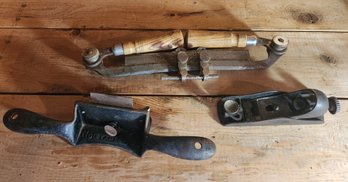 Gilpin 8' Draw Knife With Chamfer Guides, Stanley Wood Plane No. 80, Antique Vintage Hand Tools