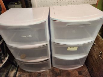 2 Sets Of Plastic Drawers, Versatile Storage, 22' X 20' 36'