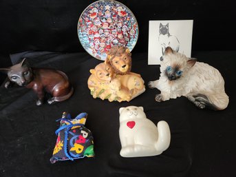Cat Theme: Candle, Simba Sculpture, Plate, Ceramic, Tile