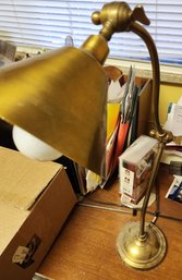 Brass Swing Arm Desk Lamp- Tested