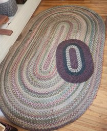 2 Oval Wool Braided Area Rugs & Small Rug