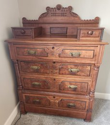 Antique Solid Wood Whimsical Dresser, Dovetailing, Storage