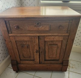 Antique Wash Stand Commode Cabinet, Wood 27' X 16' X 30'