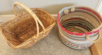 Woven Fabric Basket, Reed, Decor, Organizers