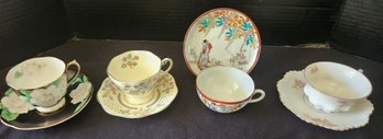 4 Teacups & Saucers, Fine China, Japan, Foley, Royal Albert