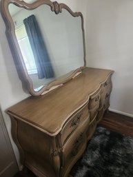Antique Dresser With Mirror, Art Nouveau, Chest Drawers, 65' X 21.5' X 34' , Dovetailing