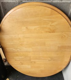 48' Diameter Round Oak Table With 1 Leaf, Already Disassembled For Easy Transport