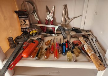 Tool Lot #1: Hammer, Hand Tools, Screwdrivers, Wrenches, Clippers, Variety