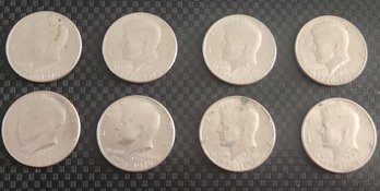 8 Bicentennial Half Dollar Coins 1976