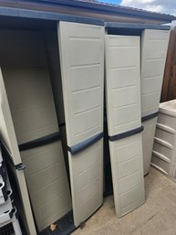 2 Heavy Duty Plastic Storage Cabinets, Cupboards - Great For Interior Or Exterior Storage, Garage