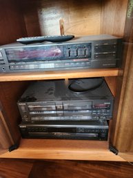 Technics Stereo Receiver & Dual Cassette Deck, Sony CD Player Disc Changer, Electronics
