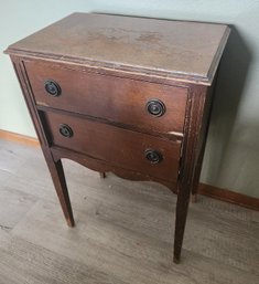Darling Antique Wooden Sewing Cabinet, Rotating Hidden Drawer