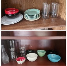 Misc. Ceramic Bowls - Ikea, Etc., Ice Cream Dessert Glass, Vases, Salad Plates, Glass Tumblers