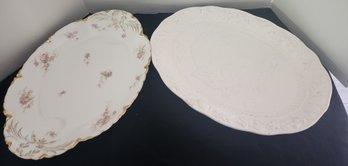2 China Porcelain Platters - One Limoges, Vintage - Serving Pieces