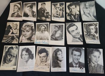 15 Mixed Hollywood Celebrities - Photos, Postcards, Leading Men & Women, Some European Stars, Ephemera