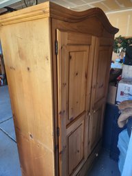 Lovely Pine Armoire Clothing Closet, Storage, Solid Wood 45' X 24' X 74'