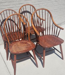 4 Ethan Allen Wood Dining Side Chairs- 2 Captain's