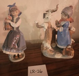 2 Lladro Figures, 'Winter Frost' & 'budding Blossoms' Figurines, Porcelain, Beautiful Condition