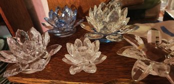 Fine Crystal Water Lilies, Possibly Swarovski, Decor