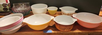 Vintage Pyrex Bowls Of Various Patterns,