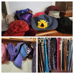 Women's Belts, Hats, Fashion Accessories - Sizes L, XL - Some Vintage