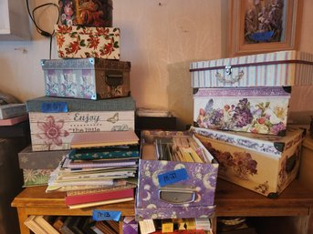 Decorative Storage Boxes, Stationery, Notecards - Large Lot, Organizational Helps