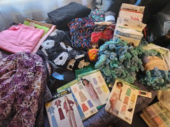 Patterns, Fabric, Chenille Yarn, Sewing Lot, Material