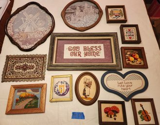 Cross Stitch, Needlepoint, Handmade Wall Art, Needle Arts Crafts, Embroidery, Crewel-variety