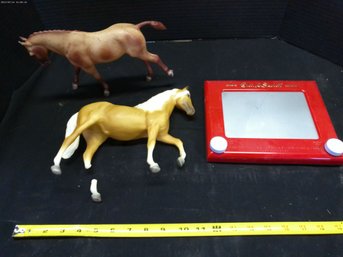 Toys: Etch A Sketch, Plastic Horses