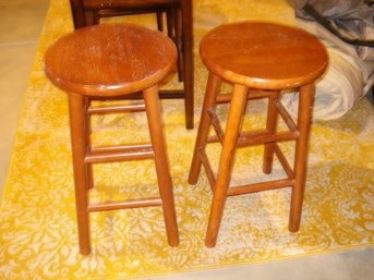 Cloth Ottoman, And Two Stools, Seating, Bar