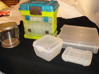 5 Pcs. Crafting Organizers - 12x12 Project Box, Totes, Tackle Box Style For Little Things, Craftmate-type