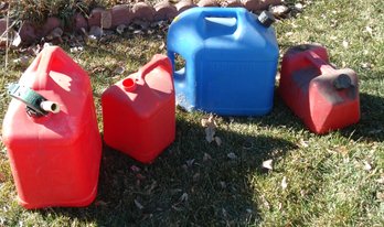 4 Gas Fuel Cans, Fuel, Lawn Garden Tools, Gardening