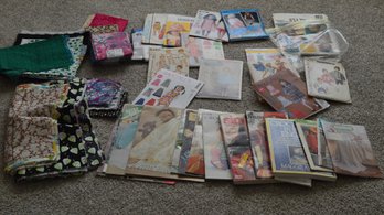 Sewing Patterns, Books, Fabric Remnants, Crafts
