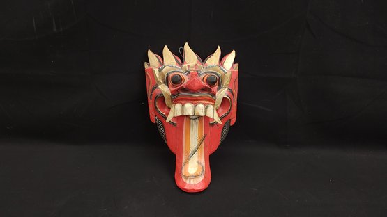 Indonesian Carved Wooden Barong Mask