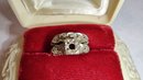 14k White Gold Diamond Ring - Missing Stone