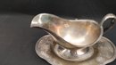Oxford Silver-Plated Gravy Boat And Plate